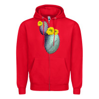 Red Opunthia Santa Rita Cactus Zipper Hoodie - LillyAllenDesigns