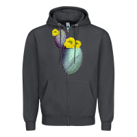 Smoke Opunthia Santa Rita Cactus Zipper Hoodie - LillyAllenDesigns
