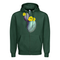 Sports Green Opunthia Santa Rita Cactus Zipper Hoodie - LillyAllenDesigns