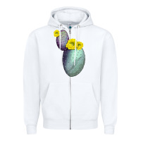 White Opunthia Santa Rita Cactus Zipper Hoodie - LillyAllenDesigns