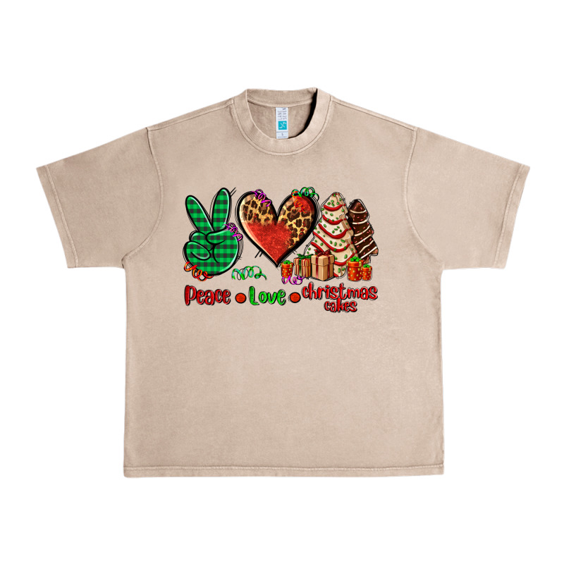Peace Love Christmas Cakes Urban Heavy Tee by AdoDesignShop | Teevron