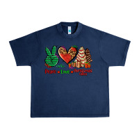 Navy peace love Christmas cakes Urban Heavy Tee - AdoDesignShop
