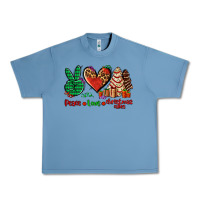 Pebble Blue peace love Christmas cakes Urban Heavy Tee - AdoDesignShop
