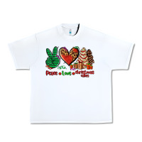 White peace love Christmas cakes Urban Heavy Tee - AdoDesignShop