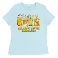 Baby Blue Childhood Cancer Awareness Coffee Cups Ladies Tee - texasbilliewilder