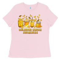 Bubblegum Pink Childhood Cancer Awareness Coffee Cups Ladies Tee - texasbilliewilder