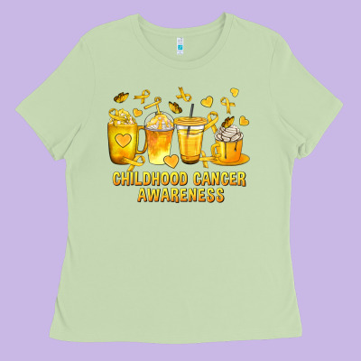 Childhood Cancer Awareness Coffee Cups Ladies Tee Designed By Texasbilliewilder