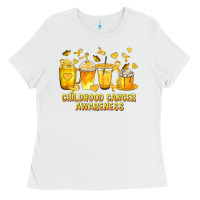 White Childhood Cancer Awareness Coffee Cups Ladies Tee - texasbilliewilder