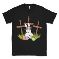 Black floral watercolor easter bunny cross Classic Tee - MaliasSmallBusiness