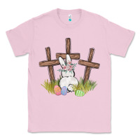 Bubblegum Pink floral watercolor easter bunny cross Classic Tee - MaliasSmallBusiness