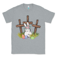Heather Grey floral watercolor easter bunny cross Classic Tee - MaliasSmallBusiness