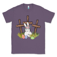 Lavender floral watercolor easter bunny cross Classic Tee - MaliasSmallBusiness