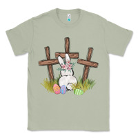 Matcha floral watercolor easter bunny cross Classic Tee - MaliasSmallBusiness