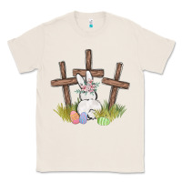 Natural floral watercolor easter bunny cross Classic Tee - MaliasSmallBusiness