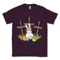 Plum floral watercolor easter bunny cross Classic Tee - MaliasSmallBusiness