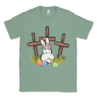 Sage floral watercolor easter bunny cross Classic Tee - MaliasSmallBusiness