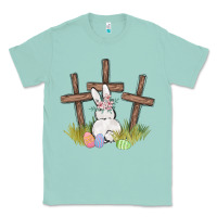 Seafoam floral watercolor easter bunny cross Classic Tee - MaliasSmallBusiness