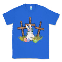 True Royal floral watercolor easter bunny cross Classic Tee - MaliasSmallBusiness