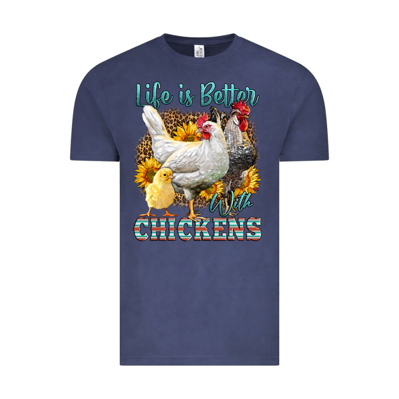 Western Life Is Better With Chickens Vintage Tee by LillyAllenDesigns | Teevron