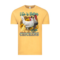 Vintage Mustard Western Life Is Better With Chickens Vintage Tee - LillyAllenDesigns