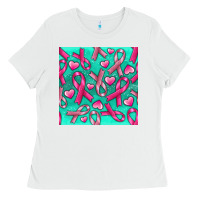 Cancer Ribbon With Heart Ladies Tee | Teevron