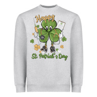 Heather Grey happy st. patrick's day Heavyweight Sweatshirt - MaliasSmallBusiness