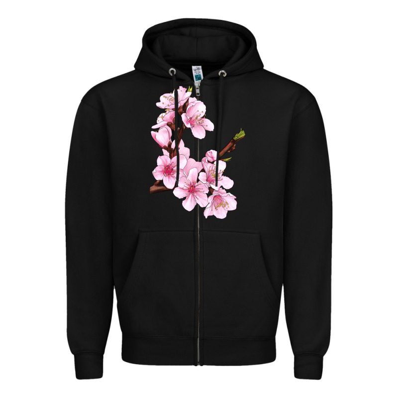 Peach Blossom Illustrations Zipper Hoodie by LillyAllenDesigns | Teevron