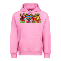 Fuchsia Pink Peace love cinco de mayo Urban Hoodie - FaDigitalArtStudio