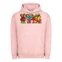 Pigment Salmon Peace love cinco de mayo Urban Hoodie - FaDigitalArtStudio