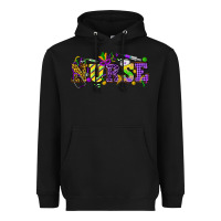 Black Mardi Gras Day Nurse Heavyweight Hoodie - NancyCooperArtShop