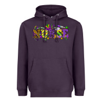Plum Mardi Gras Day Nurse Heavyweight Hoodie - NancyCooperArtShop