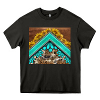Asphalt western  sunflower turquise gemstone  tumbler Heavy Core Tee - BarkalooDesign