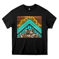 Black western  sunflower turquise gemstone  tumbler Heavy Core Tee - BarkalooDesign