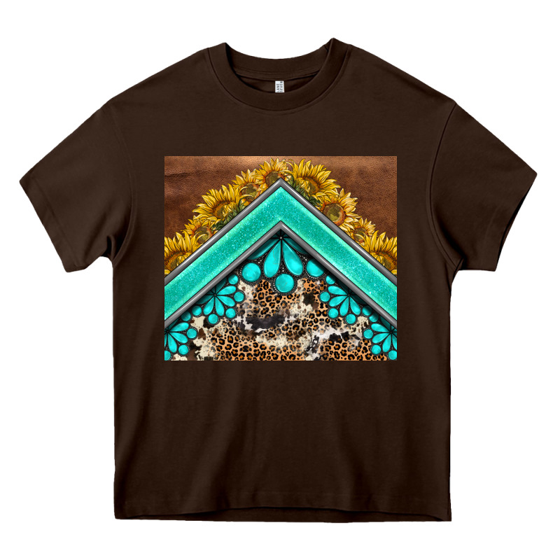 Western  Sunflower Turquise Gemstone  Tumbler Heavy Core Tee by BarkalooDesign | Teevron