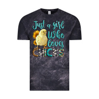 Cloud Black Western Just A Girl Who loves Chicks Vintage Tee - LillyAllenDesigns