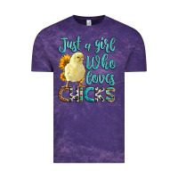 Cloud Purple Western Just A Girl Who loves Chicks Vintage Tee - LillyAllenDesigns