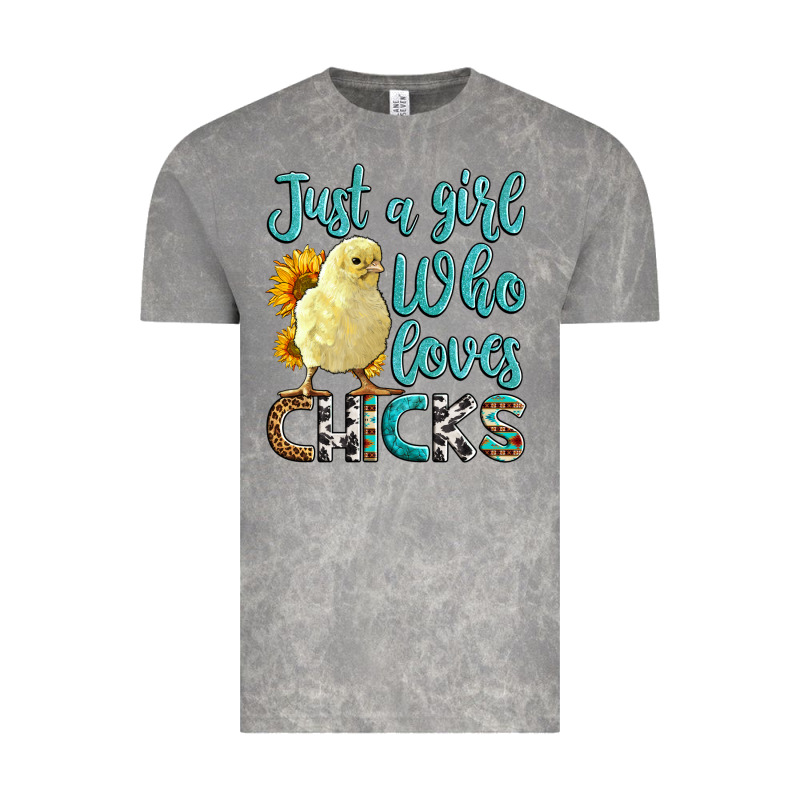 Western Just A Girl Who Loves Chicks Vintage Tee by LillyAllenDesigns | Teevron