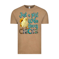 Vintage Coffee Western Just A Girl Who loves Chicks Vintage Tee - LillyAllenDesigns