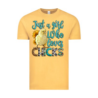 Vintage Mustard Western Just A Girl Who loves Chicks Vintage Tee - LillyAllenDesigns