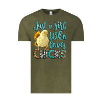 Vintage Olive Western Just A Girl Who loves Chicks Vintage Tee - LillyAllenDesigns