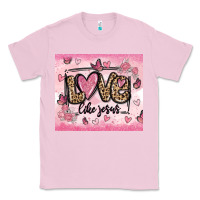 Bubblegum Pink love like jesus Classic Tee - MaliasSmallBusiness