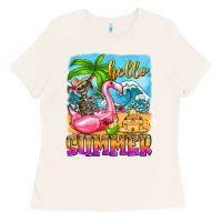 Bone hello summer skeleton Ladies Tee - Zillion Design Studio