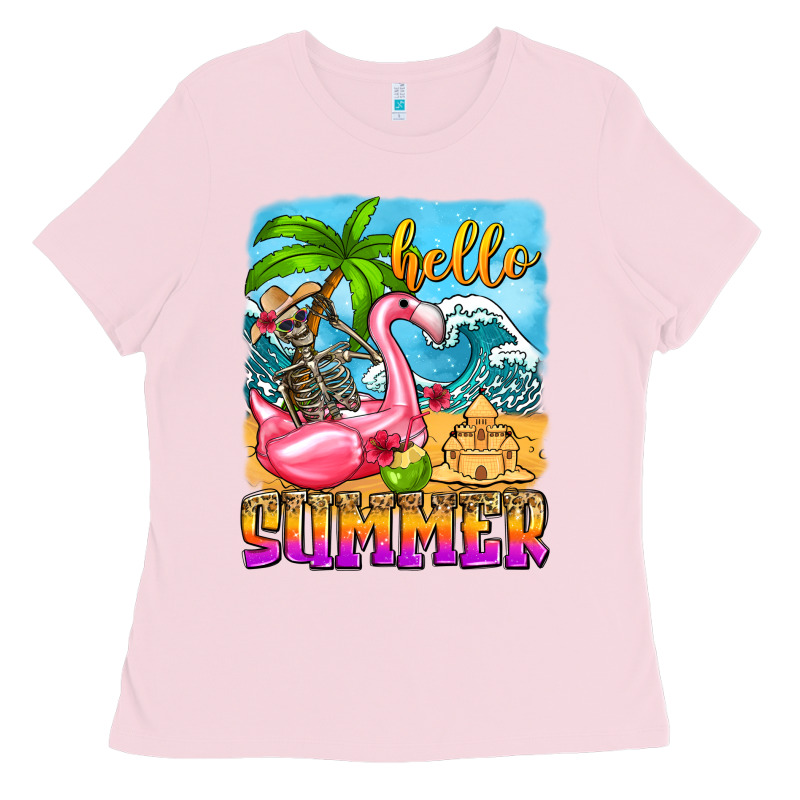 Hello Summer Skeleton Ladies Tee by Zillion Design Studio | Teevron