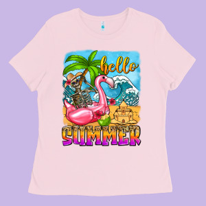 Hello Summer Skeleton Ladies Tee Designed By Zillion Design Studio