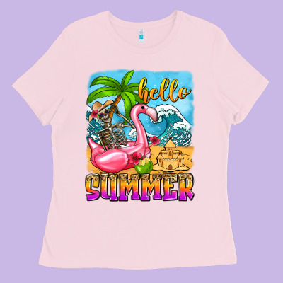Hello Summer Skeleton Ladies Tee Designed By Zillion Design Studio
