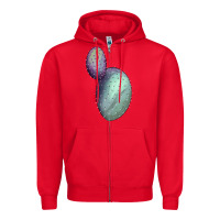 Red Opunthia Santa Rita Cactus Zipper Hoodie - LillyAllenDesigns