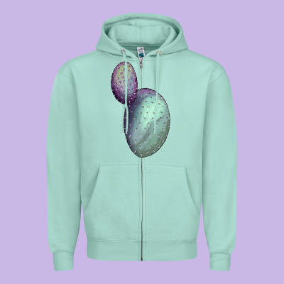 Opunthia Santa Rita Cactus Zipper Hoodie Designed By Lillyallendesigns