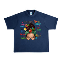 Navy Teacher messy bun caucasian Urban Heavy Tee - NancyCooperArtShop