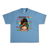 Pebble Blue Teacher messy bun caucasian Urban Heavy Tee - NancyCooperArtShop