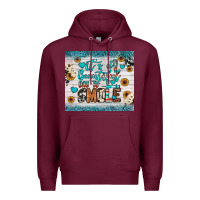 Burgundy it’s a beautiful day to smile Premium Hoodie - JahusDesignShop
